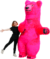 Необычный медведь Неончик в розовом цвете 2,5 метра