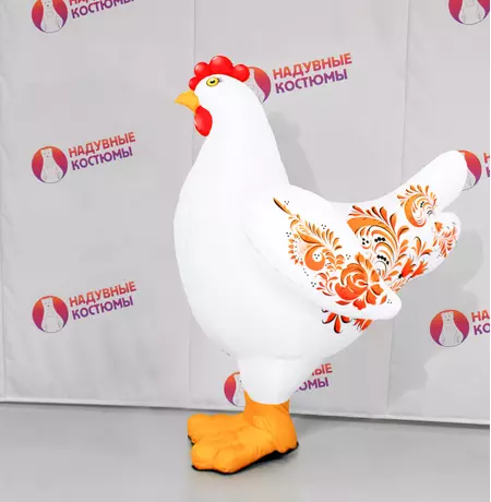 Надувной костюм курицы с узорами